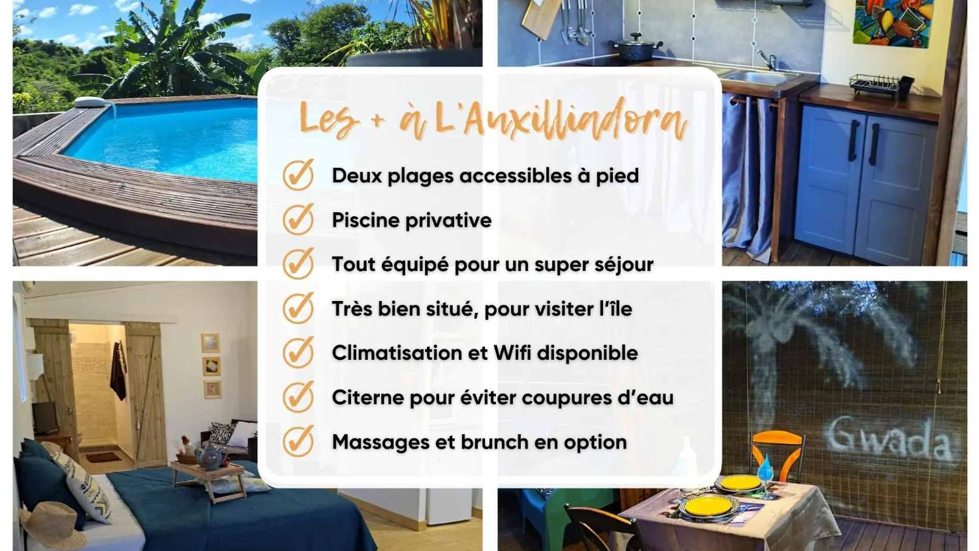 Holiday home L'Auxilliadora Studio - Bord De Mer Et Piscine Sainte-Anne